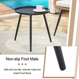 Modern 3-Piece Set 17.7" Anti-Spill Round Coffee Table 2 Rattan Swivel Chairs, Outdoor Patio W1151P250965