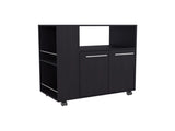 Wengue Kitchen Cart with Microwave Shelf and Open Storage B062P290275