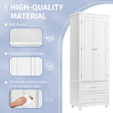 ZUN Tall Storage Cabinet with Two Drawers for Bathroom/Office, White WF299284AAK