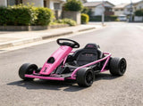 Pink 24V High-Speed Electric Drift Go Kart Kids Ride-On Racing Vehicle with 2 Speeds for 8-12 Years 78656869