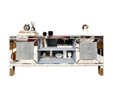 60" Mirrored TV Stand with Crushed Diamond Glass Doors - Modern Media Entertainment Center for W1445P301422