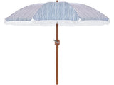 9Ft Garden Patio Umbrella with Crank Operating Mechanism, Blue/White 81697447