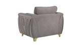 Leena Contemporary Style Upholstery Chair Made with Wood in Gold accent & Gray B009P264616