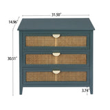 3 Drawer Cabinet,Natural rattan,American Furniture,Suitable for bedroom, living room, study W68858063