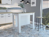 Cala Kitchen Island Antibacterial, Three Shelves, Four Legs -Light Oak / White B20092014