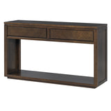 TREXM 55" Console Table, Rustic Wooden Entryway Table with Storage Drawers and Open Shelf, Elegant N715P235096D