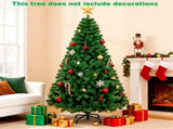 6ft Artificial Christmas Tree with 1,000 Branch Tips, Hinged PVC Xmas Tree with Metal Stand, Green 82451435