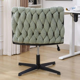 ZUN Armless Office Desk Chair No Wheels, GREEN 56827098