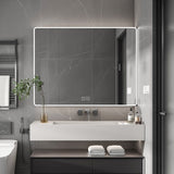 Aluminium Medicine Cabinet Mirror, 35 x 28 Inches Medicine Cabinet with 3 Colors LED Light and 78648069