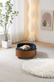 ZUN Scandinavian style Elevated Dog Bed Pet Sofa With Solid Wood legs and Walnut Bent Wood Back, W794125941