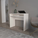 ZUN White Desk with Storage B062P230647