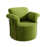 360 Degree Square Swivel Accent Sofa Chair,Fluffy Fabric Lounge Wide Upholstered Reading Chair with W2012P319054