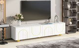 ZUN U-Can Modern TV Stand for TVs up to 75 Inches, Entertainment Center with Storage Cabinets and 1 WF530171AAK