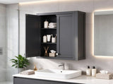 Black Modern Wall-Mounted Bathroom Cabinet with 2 Doors & 2 Adjustable Shelves 42742667