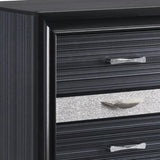 Black 3-drawer Nightstand B062P181321