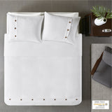 Full/Queen 3 Piece Cotton Waffle Weave Duvet Cover Set B035129156