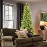 Artificial 7ft Green Christmas Tree with 1180PVC/Hard Needle Mixed Branch Tips, 400L warm white led, 56340225