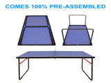 Table Tennis Table Foldable & Portable Ping Pong Table Set with Net and 2 Ping Pong Paddles for 00961253