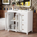 36.02-inch bathroom vanity with two soft-close doors, adjustable shelves and three drawers N729P184710K