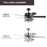 ZUN 52 Inch Crystal Chandelier Fan with Lights and Remote Control, Modern Ceiling Fan with Dual Finish W1592P163571