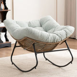 Rocking Chair, Chenille Upholstered Accent Chair, Modern Nursery Rocking Chair for Living Room, W2915P309402