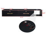 15cm E0 particleboard with hemp surface, two draws and three holes with lock, salon cabinet, black 80275386
