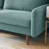 56.3" Velvet Round Arm Apartment Loveseat 72794874