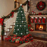 6FT Christmas Tree Large Stars Pre-lit Fiber Optic Artificial Plant Tree Color Changing Lights 96626423