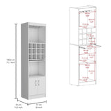 ZUN Kevil 71-Inch Tall Bar Cabinet 5-Tier Modern Bar Cabinet with Glass Holder Stemware Rack, Wine B200P188836