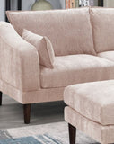Beautiful Blush Pink LAF / RAF One Arm Chair Morgan Fabric 1pc Chair Pillow Soft Cushion Wood Legs B011P278576