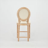 Hengming French Country Wooden Barstools With Upholstered Seating , Beige and Natural,set of 2 W212P185979