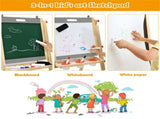 Kids Art Easel - Whiteboard/BlackboardPaper Roll, 5-Gear Height , NatureGrey 60264452