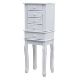 Standing Jewelry Armoire with Mirror, 5 Drawers & 14 Necklace Hooks, Jewelry Cabinet Chest with 96096796