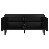 U_STYLE Four-Door Sideboard with Geometric Line Patterns and Vintage Metal Handles for Timeless N711P178748B