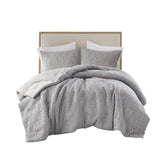 3 Pc solid soft bedding set modern style King/Cal King 100% cotton all season sheets-Charcoal sateen B035P309787
