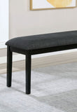 ZUN Black Bench Dining Room Upholstered Seat Gray Fabric Bench Simple Modern design B011P246313