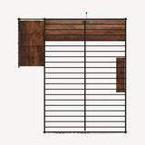 Full size loft metal bed with black for bedroom and dormitory, with built-in charging station and 69416959