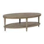 ZUN Oval Coffee Table with Shelf B035P256574