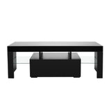 Elegant Household Decoration LED TV Cabinet with Single Drawer Black 93609481