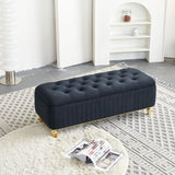 47.24''W Storage Ottoman,Upholstered Velvet Fabric Storage Ottoman with Safety Hinge, gold W579P224706