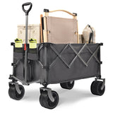 PORTABLE 400L Collapsible Wagon, Folding Wagon Cart , Beach Wagon with Big Wheels, 450LB Heavy Duty 42781808