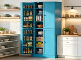 65 Inch Pantry Storage Cabinet Blue 4 Doors 84814216