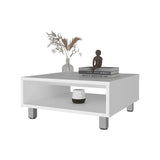 ZUN White Coffee Table with Open Storage B062P252204