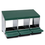 ZUN 3 Compartment Roll Out Nesting Box with Plastic Basket, Egg Nest Box Laying Box Hens 70615802