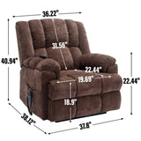 Dual Motor Heat Massage Infinite Position Up to 350 LBS Electric Power Lift Recliners with W3224P288490