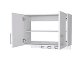 Carmelita 2-Door 2-Shelf Wall Storage Cabinet with Hangers White B062103266