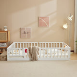 Fence Bed With Door With Board White Painted Pine Full Children's Bed 22080146