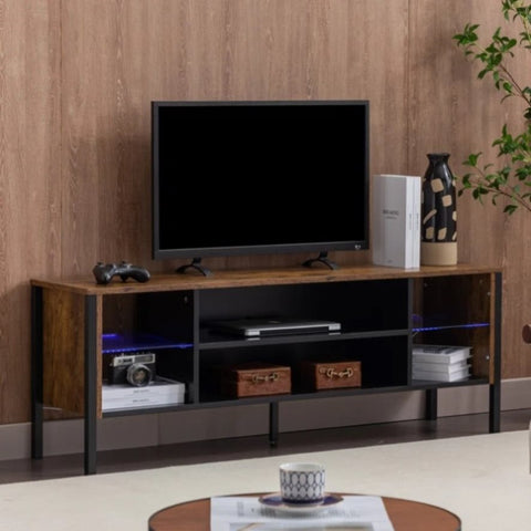 ZUN 58" Wide TV Stand With LED Light For Living Room W295P176795