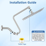 12 inch Adjustable Extension Arm High-pressure Rain Shower Head, Rain Fixed Shower Head W1219P294044