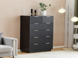 Black P2 Particle Board and Density Board 7241117cm Wavy Pattern Drawer Front Five-Level Six-Drawer 76922842